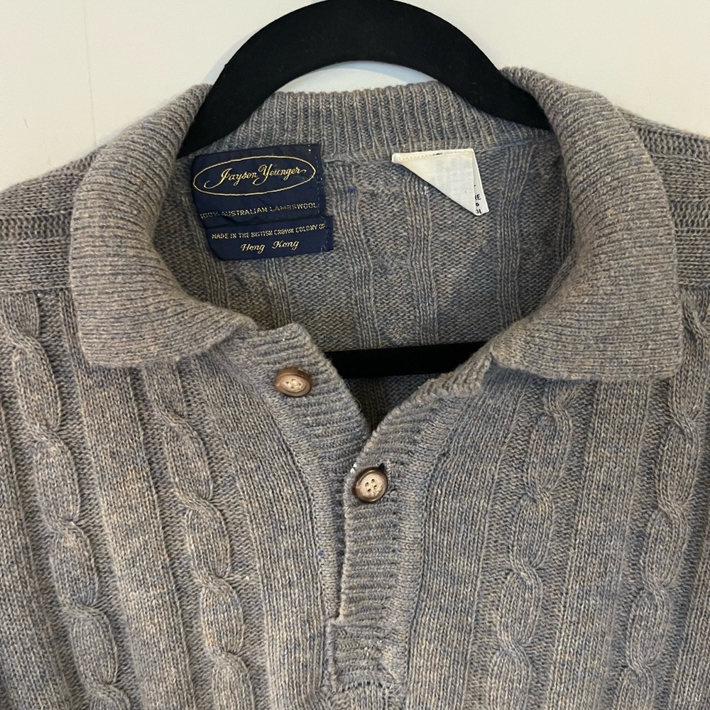 100% Australian Lambswool Gray Pullover Sweater Womens Medium / Mens Small - Picture 4 of 11
